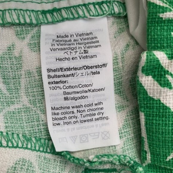 J Crew Printed Green White Basketweave Shorts Sz 2 - Picture 10 of 10